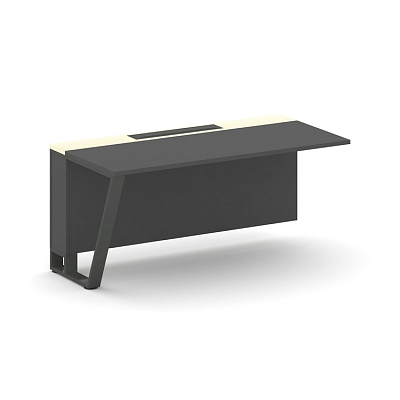 Steel Meet Завершающий модуль KM-PR.B.SPZO-16(L) Антрацит/Ваниль Глянец/Металл Антрацит 1600*800*750