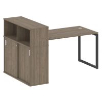 Стол офисный с шкафом-купе на О-обр. м/к Метал систем Quattro 40БО.РС-СШК-3.3