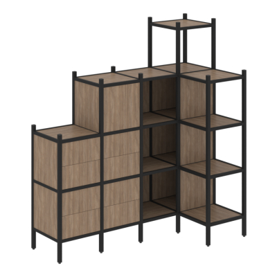 Стеллаж офисный угловой Лофт VR.L-48