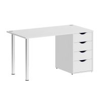 Home Office Стол письменный VR.SP-3-138.4 Белый Бриллиант/Хром 1380*720*750