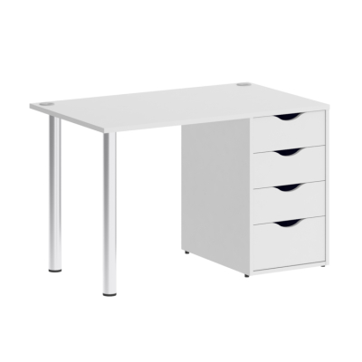 Home Office Стол письменный VR.SP-3-118.4 Белый Бриллиант/Хром 1180*720*750