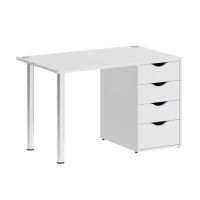 Home Office Стол письменный VR.SP-3-118.4 Белый Бриллиант/Хром 1180*720*750