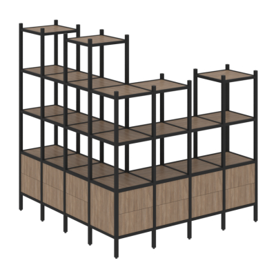 Стеллаж офисный угловой Лофт VR.L-55