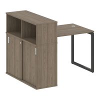 Стол офисный с шкафом-купе на О-обр. м/к Метал систем Quattro 40БО.РС-СШК-3.1