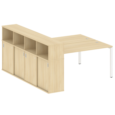 Бенч-система с шкафом-купе на П-обр. м/к Метал систем БП.РС-СШК-4.4