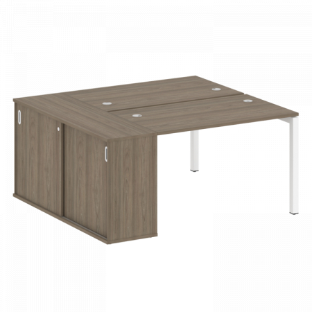 Бенч-система с шкафом-купе на П-обр. м/к Metal System Quattro 50БП.РС-СШК-1.2